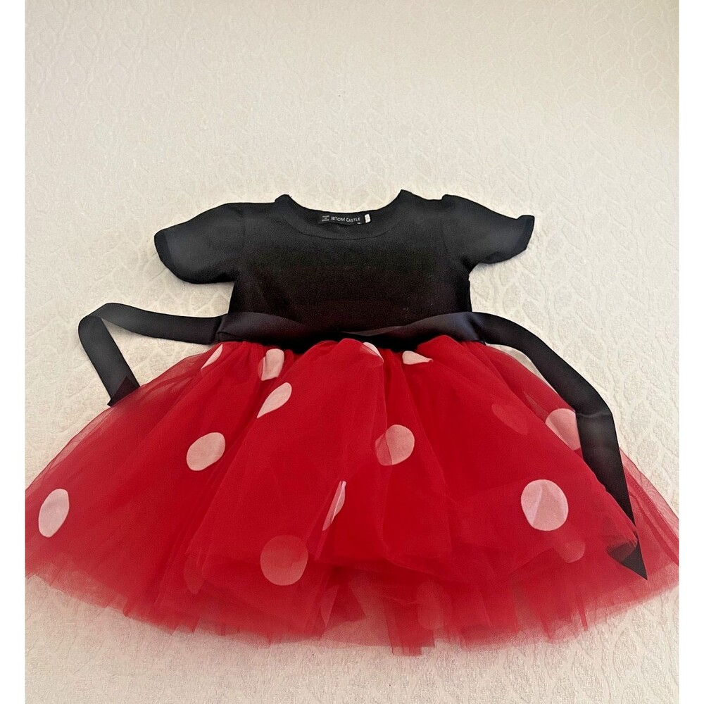 IBTOM CASTLE Disney Minnie Mouse Black, Red White Polka Dot Tutu Dress Size 2